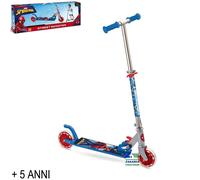 Mondo 28687 Scooter Spiderman Monopattino 2 Ruote Pieghevole in Alluminio con Pe