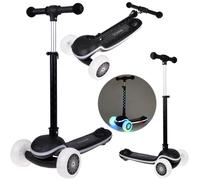 Monopattino bilanciato a tre ruote per bambini Scooter con luci LED e musica - nero