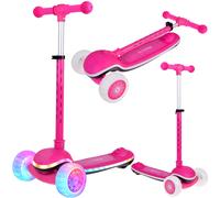 Monopattino bilanciato a tre ruote per bambini Scooter con luci LED e musica - Rosa