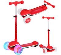 Monopattino bilanciato a tre ruote per bambini Scooter con luci LED e musica - Rosso