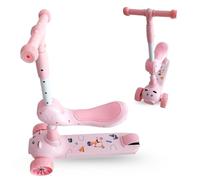 MONOPATTINO CON SEDUTA BAMBINO - Ruote In PU Con Luci Lampeggianti, Monopattino Bambina Altezza Regolabile, Monopattino Bambino Con Sedile Pieghevole, Ideale Da 2 A 6 Anni