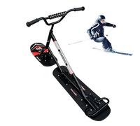 Monopattino da neve - Schienale girevole a 360°, design a doppio sci, telaio in alluminio rinforzato, impugnature antiscivolo - ideale per piste da neve, fuoristrada e battute