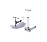 micro™ mini micro Deluxe Rock & go LED | L'ORIGINALE | Sistema innovativo 6-in-1 | Dal dondolio allo scooter, TUTTO INCLUSO | Monopattino per bambini da 1 a 6 anni (Lavender Mist)