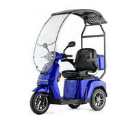 VELECO Turris con tetto - 3 ruote - Tetto con parabrezza - Batteria agli ioni di litio rimovibile - Esposizione LED - Ferting montato (blu)