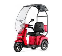 VELECO TURRIS CON CANOPY - Dispositivo di mobilità a 3 ruote - Completamente assemblato e pronto all'uso - Luci a LED - Display ad alto contrasto - Sistema di allarme (Rosso)