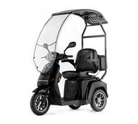 VELECO Turris con tetto - 3 ruote - Tetto con parabrezza - Batteria agli ioni di litio rimovibile - Esposizione LED - Ferting montato (nero)