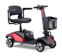 Monopattino Elettrico A Quattro Ruote Per Anziani, Monopattino Elettrico Pieghevole Per Disabili, Con Caricabatterie E Cestino, Potenza Del Motore: 250 W, Ideale Per Anziani E Disabili Red