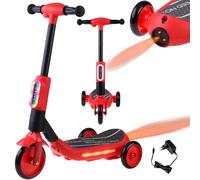 Monopattino elettrico a tre ruote per bambini con luci LED ed effetto vapore - Rosso