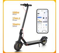 Monopattino elettrico da 350 W - Autonomia massima di 27 km, velocità regolabile a 3 marce di 10/15/24 km/h, controllo tramite app, freno a disco posteriore, pneumatici pieni a nido d'ape da 8,5 polli