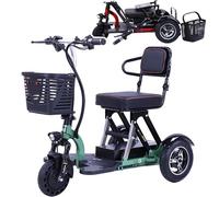 Monopattino Elettrico per Adulti, Triciclo Elettrico Pieghevole, Autonomia: 55km, Tre Marce/velocità Regolabile, Doppi Freni per Il Parcheggio | capacità di Carico 150 kg, con Cestino,Green