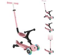 Monopattino Evolutivo 3 in 1 Rosa Pastello con Luci LED Sterzo 360