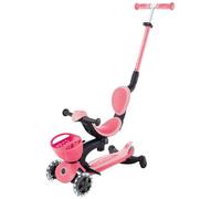 Monopattino Evolutivo per Bambini 3 in 1 Rosa con Luci LED 50kg