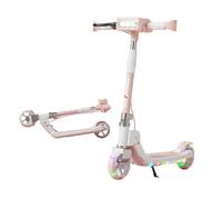Monopattino for bambini dagli 8 ai 12 anni, leggero a due ruote, 5 altezze regolabili, pieghevole, ruote grandi, telaio in acciaio ad alto tenore di carbonio, adatto a bambini e adolescenti(Pink)