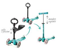 MONOPATTINO Mini Micro DELUXE AQUA originale 3 RUOTE TRASPARENTI età 2+