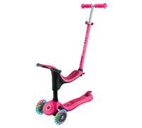 Monopattino per Bambini 3 in 1 Fucsia Regolabile 50 kg con Ruote LED