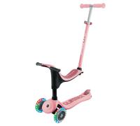 Monopattino per Bambini 3 in 1 Rosa Pastello Regolabile 50 kg Ruote LED