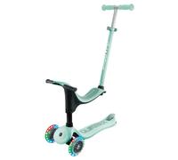 Monopattino per Bambini 3 in 1 Verde Menta Regolabile 50 kg Ruote LED