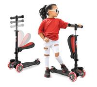 Monopattino pieghevole con 10 ruote per bambini, con altezza regolabile, pedana antiscivolo, luci lampeggianti, per ragazzi/ragazze dai 2 ai 12 anni Hurtle