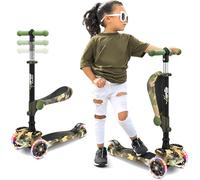 Hurtle Monopattino Bambino, Monopattino Bambina, Monopattino a 3 Ruote, Regolabile in Altezza con Sedile Pieghevole, Scooter per Bambini e Bambine con Ruote LED Multicolore, Dai 2 ai 14 Anni