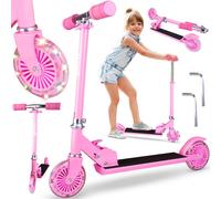 Monopattino pieghevole Ruote luminose a LED Rosa
