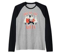 Monopoly Christmas Own all The Gifts Distressed Poster Maglia con Maniche Raglan