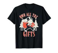 Monopoly Christmas Own all The Gifts Distressed Poster Maglietta