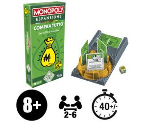 Monopoly, espansione compra tutto -rendi le partite classiche a monopoly ancora più divertenti e veloci - dagli 8 anni in su -2-6 giocatori -| 40 min