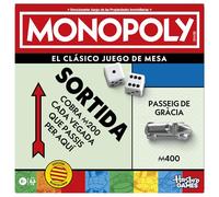 Monopoly - Gioco da tavolo con vassoio portaoggetti e pedine grandi, versione catalana