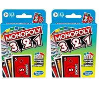 Monopoly hasbro bid game, gioco di carte rapido per 4 giocatori, gioco per famiglie e bambini dai 7 anni in su, multicolore, 1 pacco (Confezione da 2)