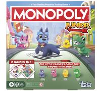 Monopoly Junior Board Game (2026 Edition) 2 Games in 1 for Younger Kids, 2-Sid