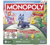 Monopoly Junior Board Game (2026 Edition) 2 Games in 1 for Younger Kids, 2-Sid