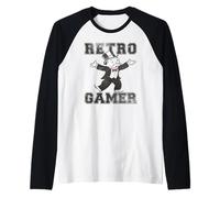 Monopoly Retro Gamer Mr. Monopoly Distressed Style Maglia con Maniche Raglan