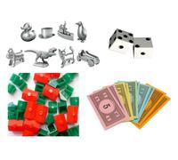 Monopoly Top Up Set Soldi Case Hotels Gioco Pezzi Dadi Originale Pezzi Ricambio