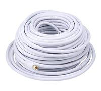 Monoprice 104062 - Cavo coassiale Quad Shield CL2 RG6 18AWG 75 Ohm Quad Shield CL2 con connettore di Tipo F, Colore: Bianco