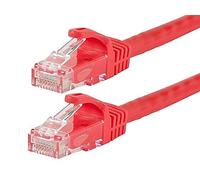 Monoprice Cat6 10ft Red Patch Cable UTP 24AWG 550MHz Pure Bare Copper Snagless RJ45 Flexboot Series Ethernet Cable- Pack of 1