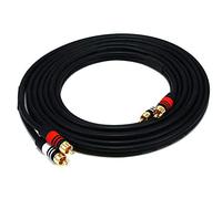 Monoprice - Cavo audio di alta qualità a due canali, 3,6 m, nero, 2 connettori RCA a 2 connettori RCA maschio-maschio, 22 AWG