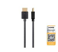 Monoprice Cavo HDMI sottile ad alta velocità certificato 4K - 4K60Hz, 18Gbps, HDR, 0,6 m, nero