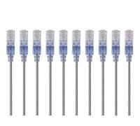 Monoprice Cavo patch Ethernet Cat6A antigroviglio, RJ45, 550 Mhz, 5 G, UTP, filo di rame puro nudo, 30 AWG, confezione da 10, 1,5 m, grigio, serie SlimRun