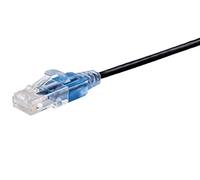 Monoprice Cavo patch Ethernet Cat6A UTP, 30 AWG, 10 G, in puro rame nudo, 550 Mhz, instradato, antigroviglio, RJ45, serie SlimRun, 2,1 m, nero, confezione da 1