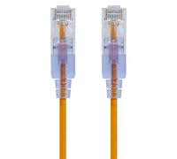 Monoprice Cavo patch Ethernet Cat6A UTP, 30 AWG, 10 G, in puro rame nudo, antigroviglio, RJ45, serie SlimRun, 0,3 m, giallo, confezione da 10