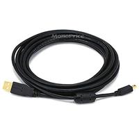 Monoprice Cavo USB-A a Mini-B 2.0-4,57 M (15 piedi) - Conduttori neri, 5 pin, 28/24 AWG, connettori placcati in oro