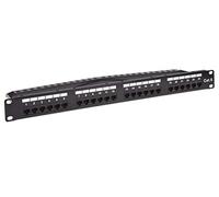Monoprice Patch panel Cat6 non schermato UL Listed a 24 porte, 1U, 110/Dual IDC, con barra di supporto per cavi, frontale in metallo, PoE+ (TAA)