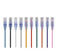 Monoprice SlimRun - Cavo patch Ethernet Cat6A - Cavo Internet di rete - RJ45 UTP filo di rame puro, 30AWG, 6,1 m, confezione da 10