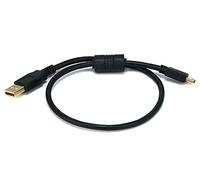 Monoprice USB-A to Mini-B 2.0 Cable - 5-Pin, 28/24AWG, Gold Plated, Black, 1.5ft