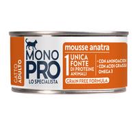 Monopro lo specialista Cat Adult Mousse Grain Free 85 gr - Anatra - Confezione da 6 pezzi - Cibo monoproteico gatto - 1° ORDINE? scegli lo sconto BZR5 / BZR20 + 200 punti fedeltà