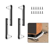 Monosaudio 4 punte per altoparlante con supporto, in alluminio, antiscivolo, piedini isolanti, piedini ammortizzatori, piedini per librerie, subwoofer, amplificatore