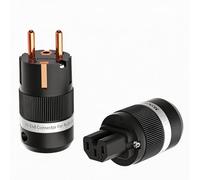 Monosaudio Coppia di alta qualità Spina Schuko + spina per apparecchi freddi 16A 250V IEC Power Plug (rame puro, 100)