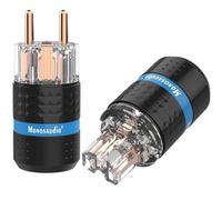 Monosaudio Coppia di connettori HiFi Schuko, IEC C15, connettore High End per dispositivi freddi, 16 A, 250 V, spina audiofilo (rame puro, E103/F103)