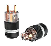 Monosaudio Coppia di connettori Schuko HiFi e IEC C15, connettore High End, presa 16 A, 250 V, in rame puro E101/F101