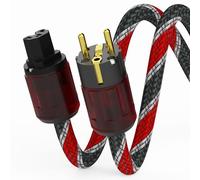 Monosaudio P046 - Cavo di alimentazione audiofila High End, 2 m, schermatura in rame, cavo di alimentazione HiFi a 2 poli, cavo per dispositivi di raffreddamento, 17 mm, spina Schuko EU Schuko + presa